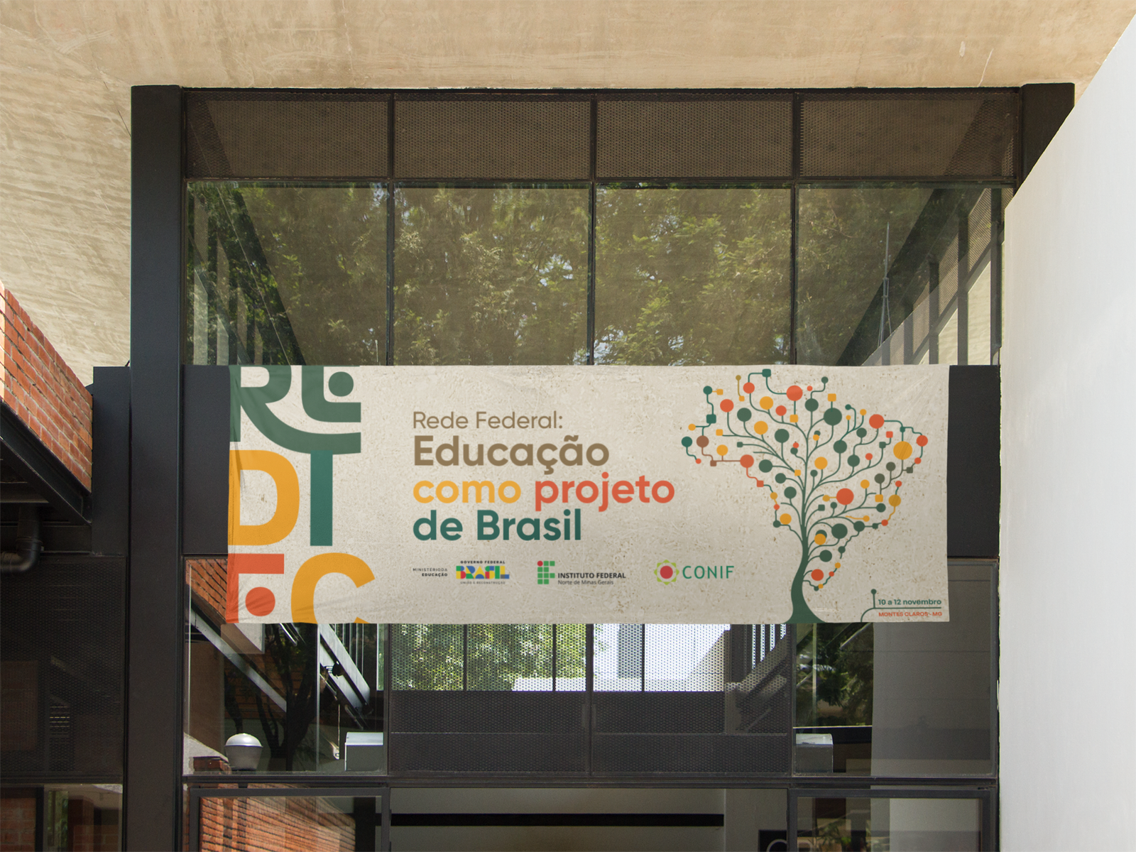Banner horizontal em cafeteria